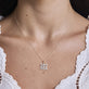 Image of 10K Yellow Gold Pave Mama Love Diamond Necklace on Models Neck