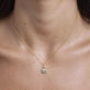 Image of 10K Yellow Gold Pave Note To Self Diamond Necklace on Models Neck