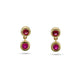 Stone and Strand 14K Yellow Gold Pink Topaz and Ruby Power Drop Earrings Front Image