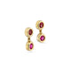 Stone and Strand 14K Yellow Gold Pink Topaz and Ruby Power Drop Earrings Side Image