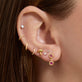 Image of 14K Yellow Gold Pink Power Drop Earrings with Stone and Strand Earrings