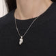 Image of Sterling Silver Post Run High Silver Necklace on Models Neck