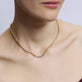 Image of 10K Yellow Gold Rainbow Bright Tennis Necklace on Models Neck