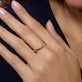 Image of 10K Yellow Gold Rainbow Starburst Band on Models Hand