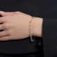 Image of 14K Yellow Gold Sparkle Pave Paper Clip Diamond Bracelet on Models Arm