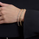 Image of 14K Yellow Gold Sparkle Pave Paper Clip Diamond Bracelet with Stone and Strand Bracelets