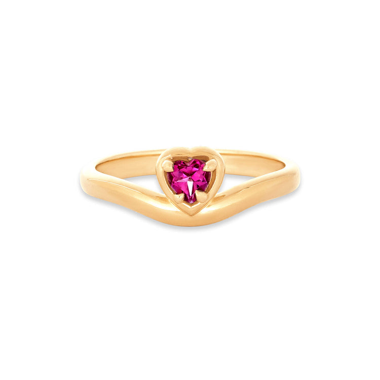 Stone and Strand 10K Yellow Gold Sweetheart Bonbon Pink Topaz Merge Ring Front Image