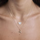 Image of 10K Yellow Gold Take A Pizza My Heart Necklace with Stone and Strand Necklaces