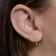 Image of 10K Yellow Gold Teeny Diamond Line Princess Earrings on Models Ear