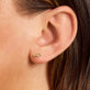 Image of 10K Yellow Gold Teeny Gold Bow Studs on Models Ear