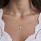 Image of 10K Yellow Gold The Pave Big Apple Diamond Necklace on Models Neck