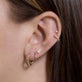 Image of 14K Yellow Gold Thin Clicker with Stone and Strand Earrings