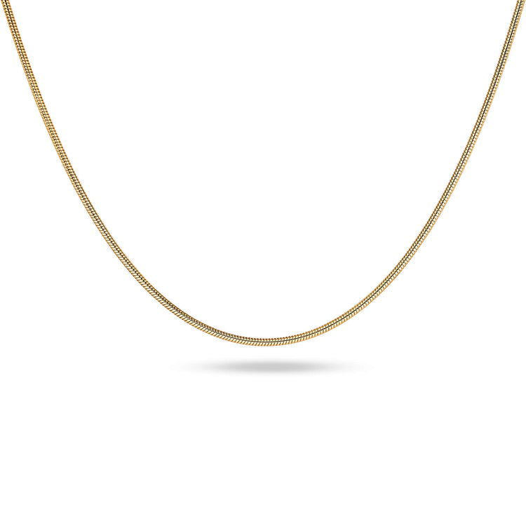 Stone and Strand 10K Yellow Gold Thin Snake Necklace Close Up Image