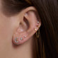 Image of 14K Yellow Gold Tiny Birthstone Earrings with Stone and Strand Earrings