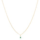 Stone and Strand 14K Yellow Gold Tiny Green Goddess Diamond and Emerald Necklace Front Image