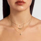 Image of 14K Yellow Gold Tiny Green Goddess Necklace with Stone and Strand Necklaces