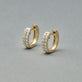 Stone and Strand 14K Yellow Gold Twinning Pave Diamond Huggies Editorial Image