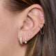 Image of 14K Yellow Gold Twinning Pave Diamond Huggies with Stone and Strand Earrings