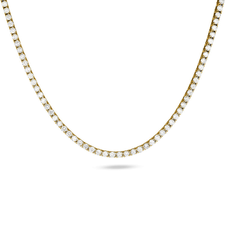 Stone and Strand 14K Yellow Gold Unflippable Tennis Necklace in Yellow Gold Close Up Image