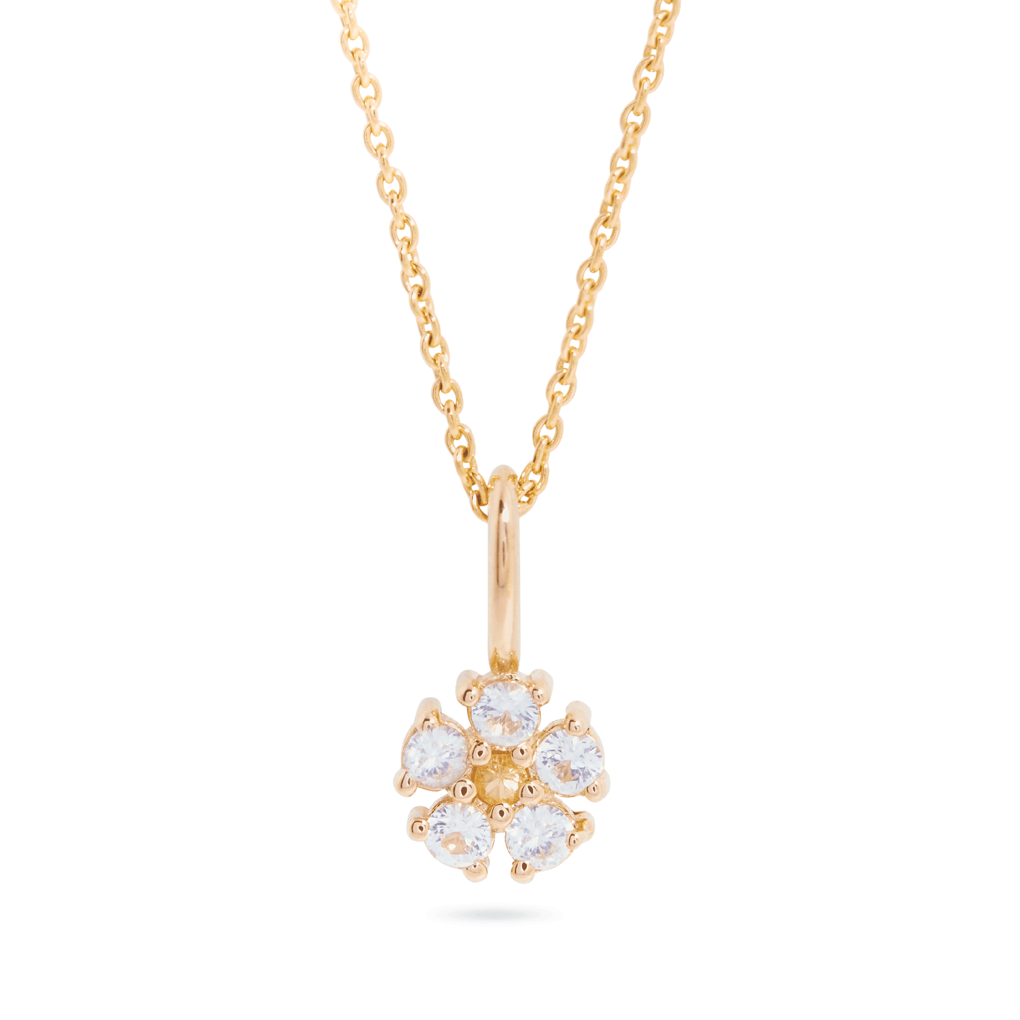 White Sapphire Flower Necklace