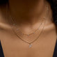 Image of 14K Yellow Gold Teeny Dangling Diamond Bead Chain Necklace with Stone and Strand Necklaces