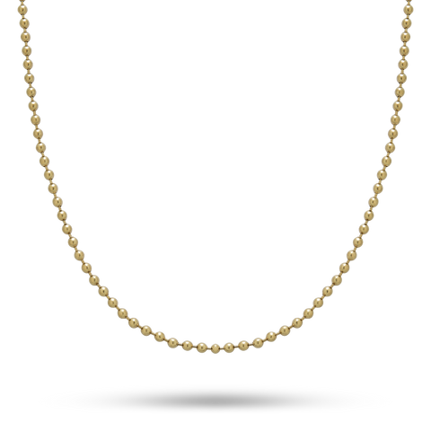 Stone and Strand Gold Ball Chain Necklace