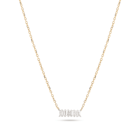 Diamond Aquamarine Gemstone Necklace in 14K Gold |Chordia jewels|