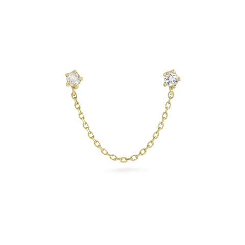 Gold Double Ball Chain Earring – STONE AND STRAND