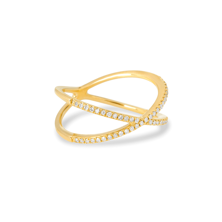 Diamond Pave X Ring – STONE AND STRAND