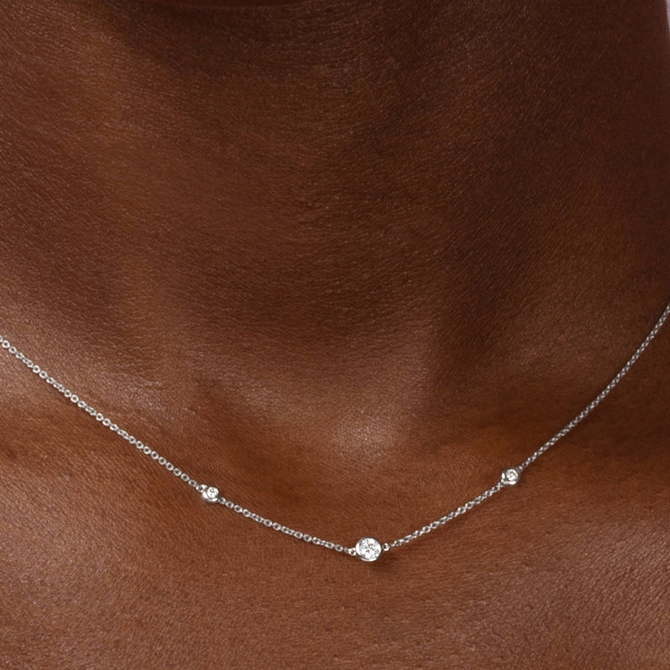 14K Diamond Wishbone Necklace - Lulu Designs Jewelry