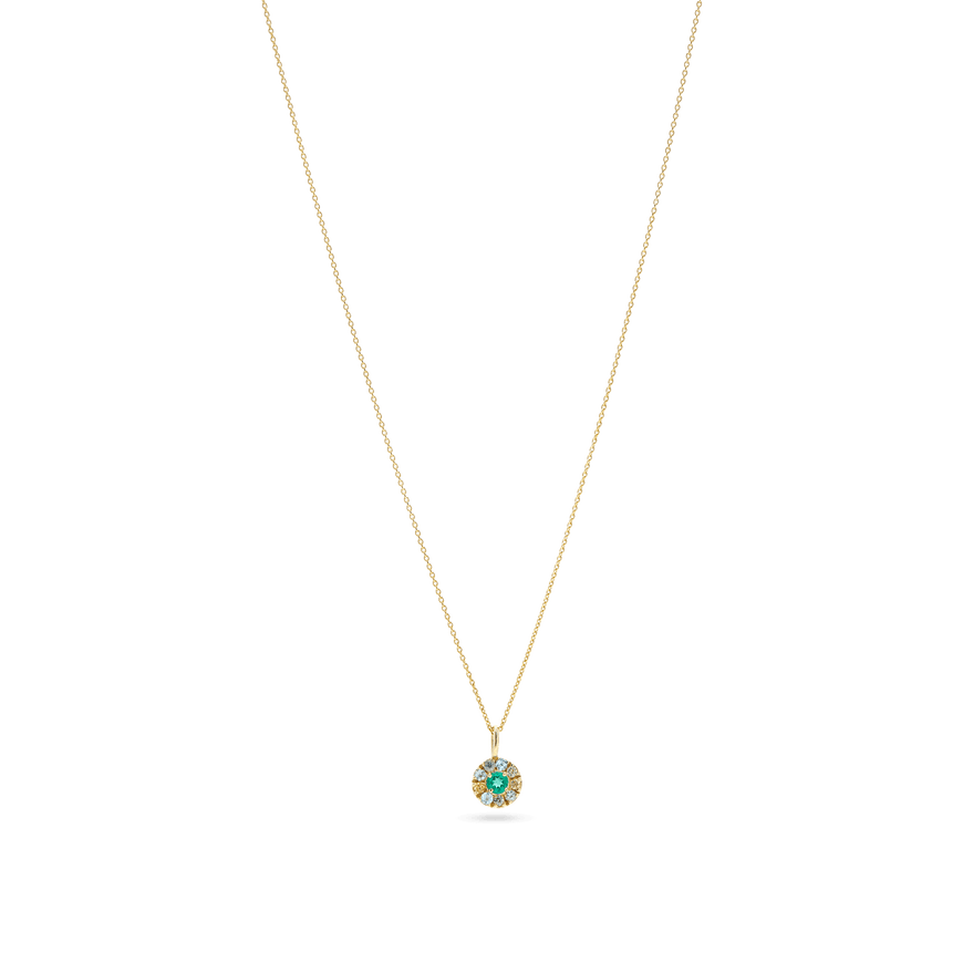 Medium Floating Emerald Pendant Necklace – STONE AND STRAND