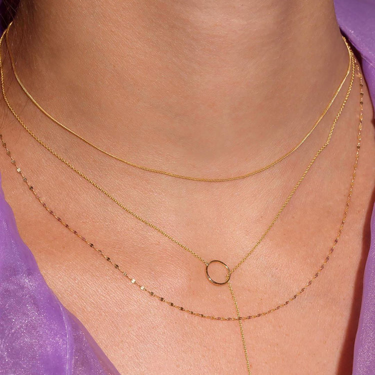 Gold chain deals lariat necklace