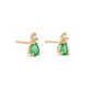 Stone and Strand 10K Yellow Gold Green Goddess Emerald Studs Side Image