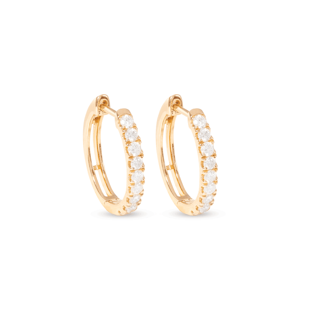 Large Diamond Pave Huggie Earrings – STONE AND STRAND