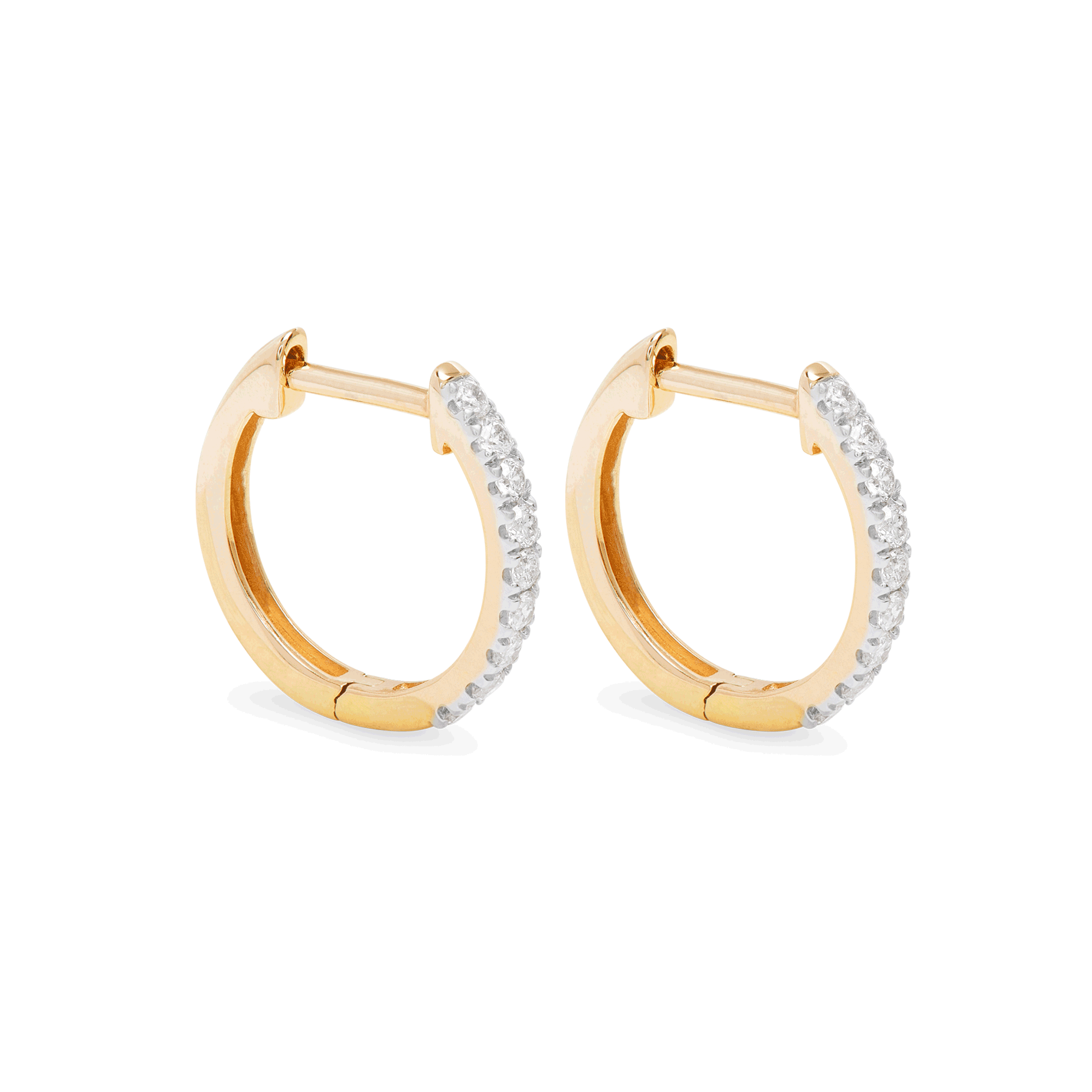 Diamond Pave Huggie Earrings – STONE AND STRAND