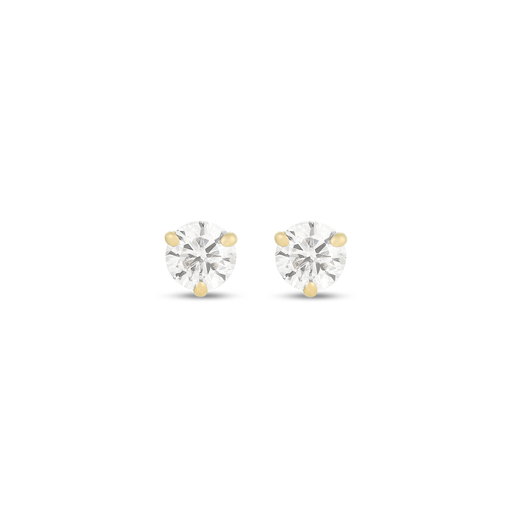 Stone and Strand 10K Yellow Gold Medium Diamond Stud Front Pair Image