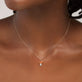 Image of 14K Yellow Gold Large My Little Shroomy Diamond Charm on Models Neck