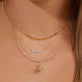 Image of 10K Yellow Gold Diamond Baby Block Necklace with Stone and Strand Necklaces