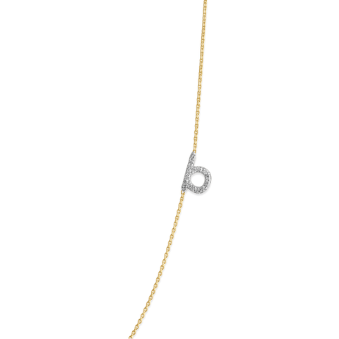 Pave Diamond Initial Asymmetric Necklace – STONE AND STRAND