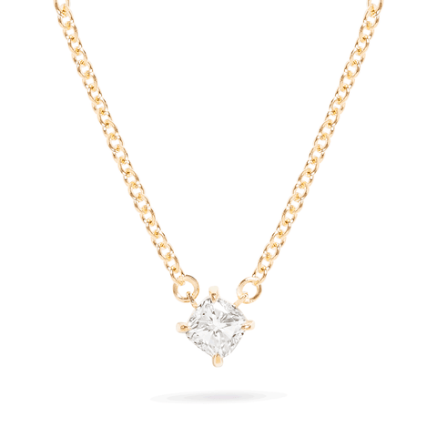 Small Cushion Cut Diamond Solitaire Necklace (Limited Edition