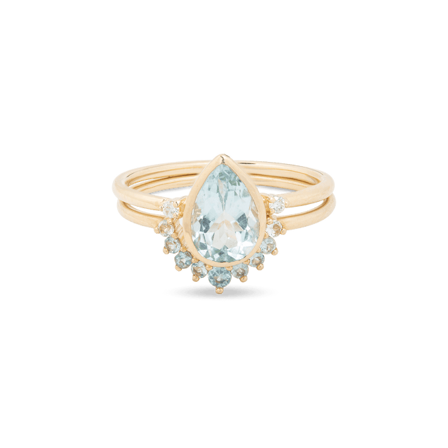 Teardrop Aquamarine Ring Set – STONE AND STRAND