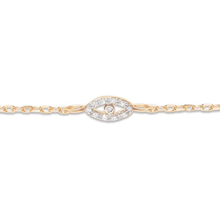 Mini Pave Diamond Evil Eye Bracelet – STONE AND STRAND