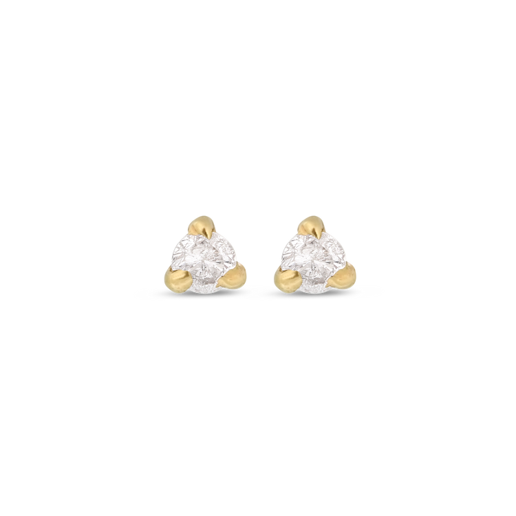 Stone and Strand 10K Yellow Gold Teeny Diamond Stud Front Pair Image