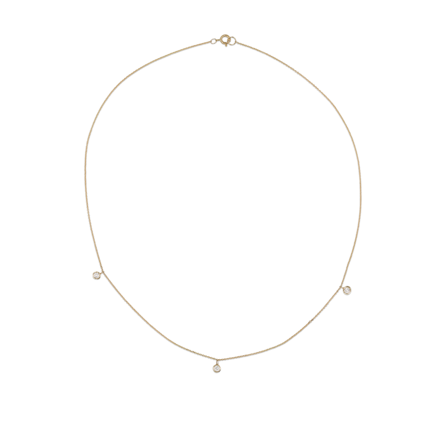 Three Diamond Choker Necklace - STONE AND STRAND