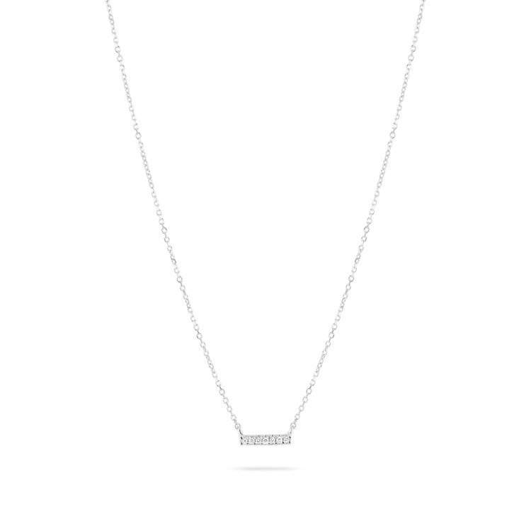 Tiny Pave Diamond Bar Necklace